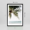 Plakat w ramie 50x70 - Wakacyjne Marzenie - palma nad morzem,  - rama czarna