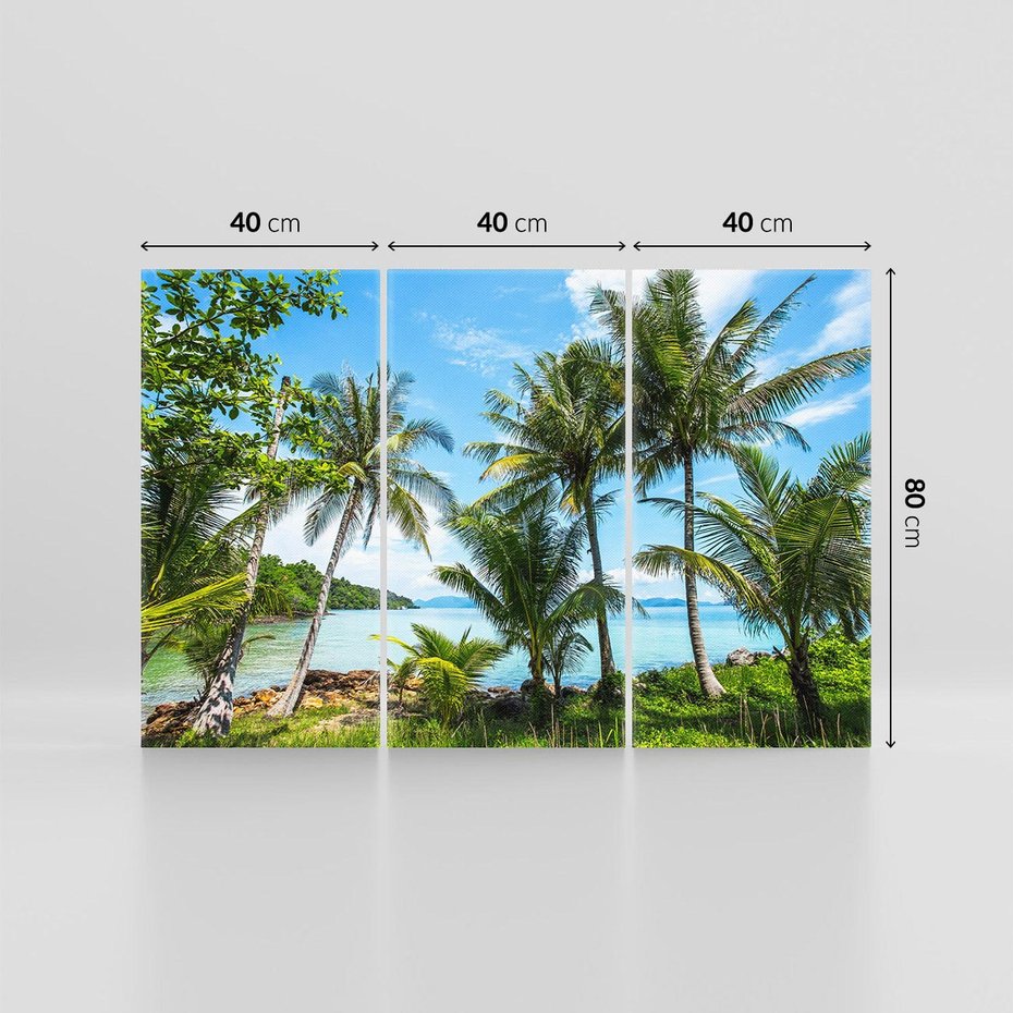 Obraz na płótnie 120x80 - Rajski wypoczynek - palmy, morze