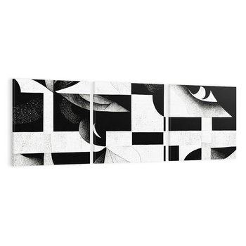 Obraz na płótnie 150x50 - Harmonia świateł i cieni - abstrakcja czarno biała, geometria