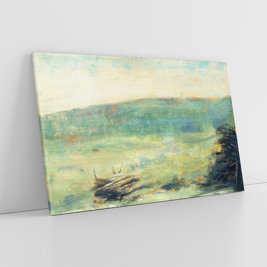 Obraz na płótnie 120x80 - "Pejzaż w Saint-Ouen" (1886–1888) Georges Seurat - Repodukcja - reprodukcja, obraz na płótnie