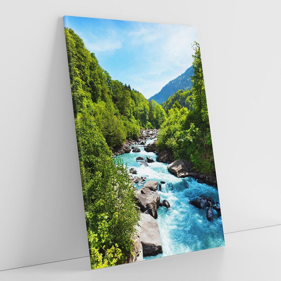 Obraz na płótnie 70x100 - Górski strumyk - strumyk, góry