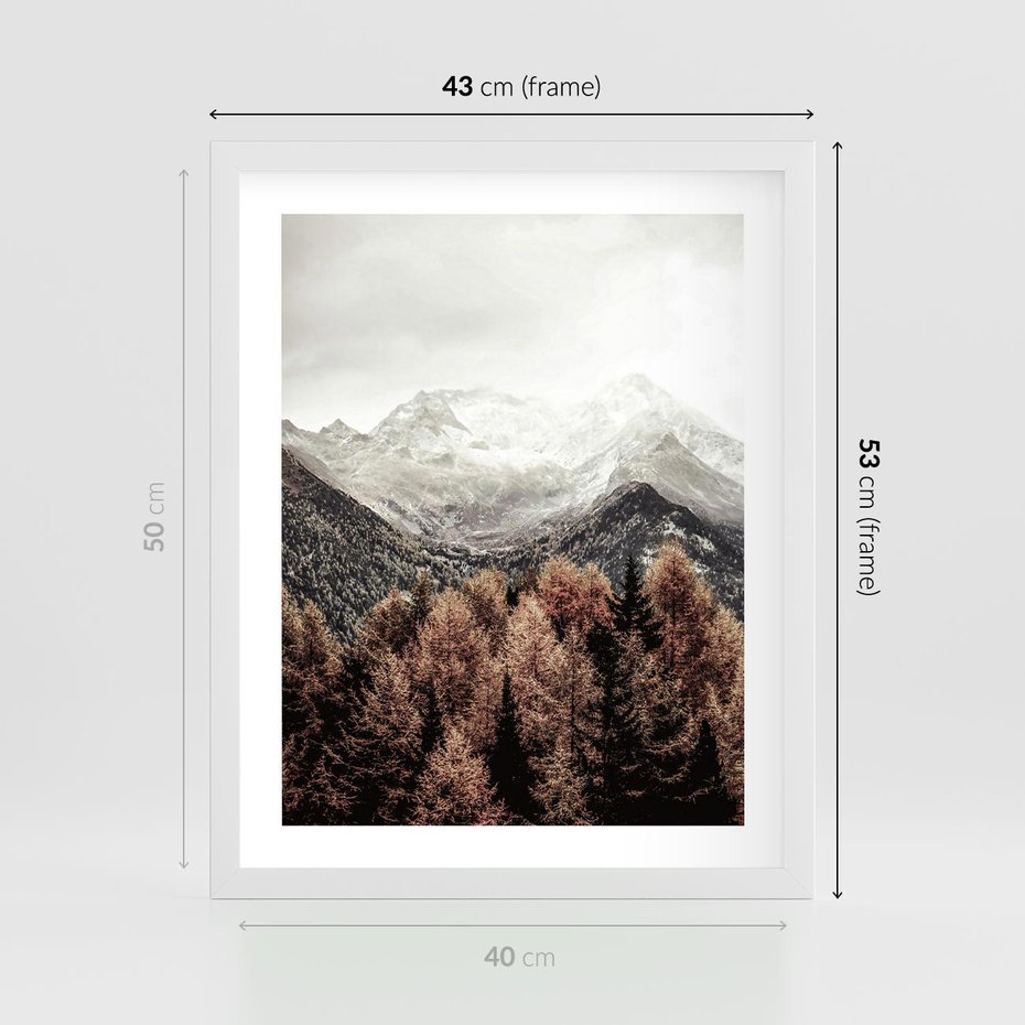 Plakat w ramie 40x50 - Jesienna Przyroda - góry, jesień - rama biała