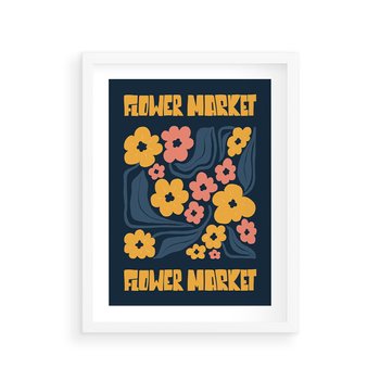 Plakat w ramie 30x40 - Impulsy Rozkwitu - plakat, granatowe tło - rama biała