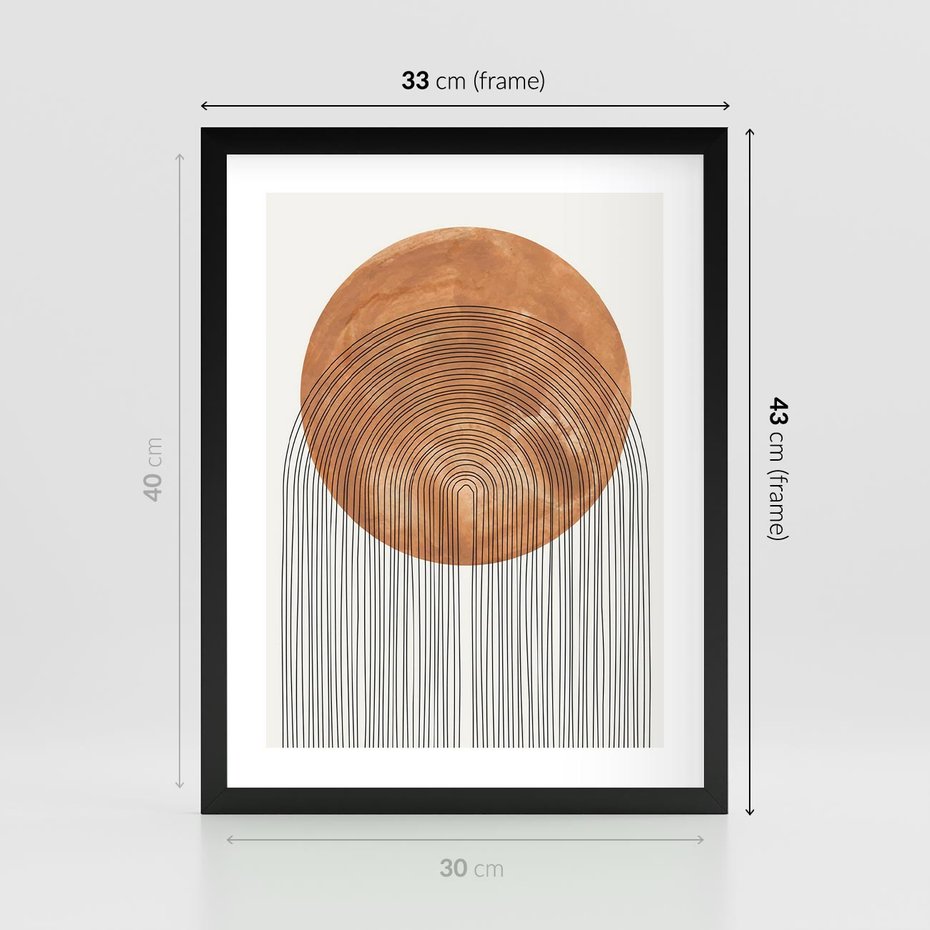 Plakat w ramie 30x40 - Złote Akcenty - nowoczesna sztuka, modern - rama czarna