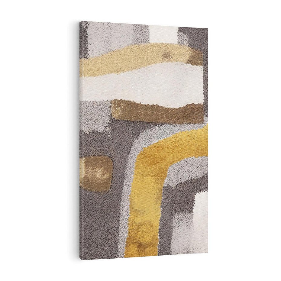 Obraz na płótnie 50x70 - Złote Krzywe - abstrakcja, krzywe linie