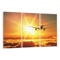 Obraz na płótnie 120x80 - Wolność podróży - samolot, słońce