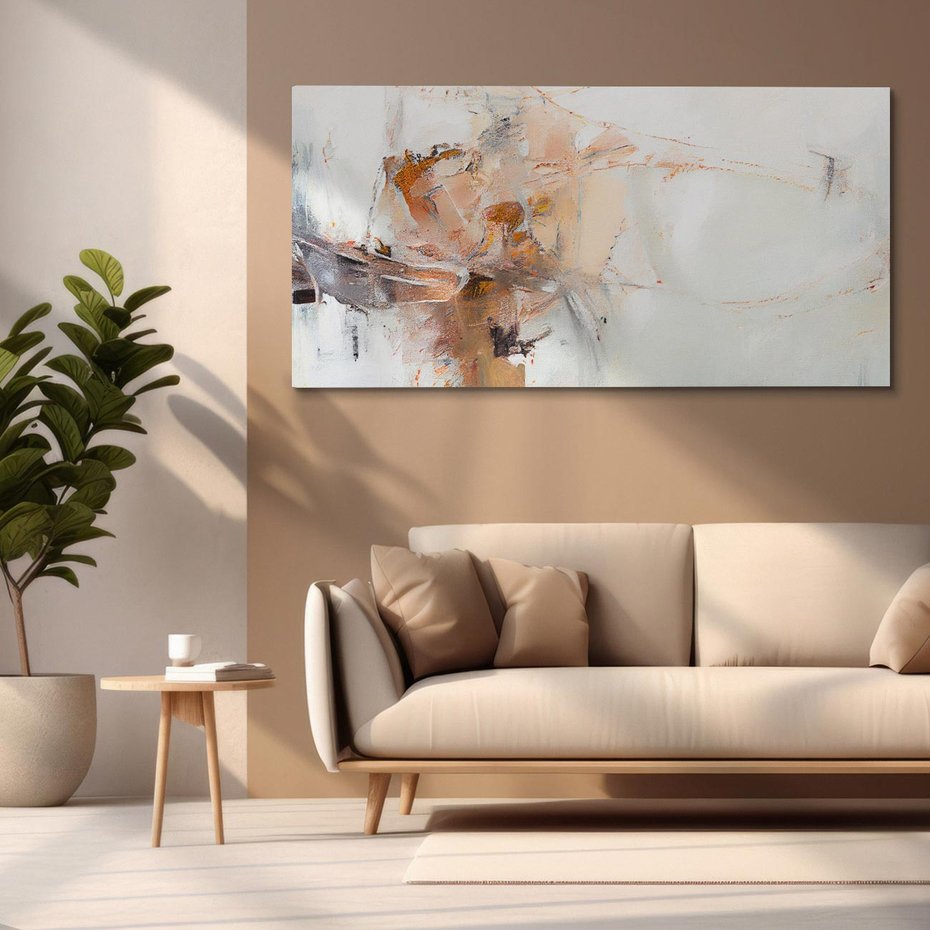 Obraz na płótnie 120x60 - Taniec księżycowego pyłu - abstrakcja, tekstury farb