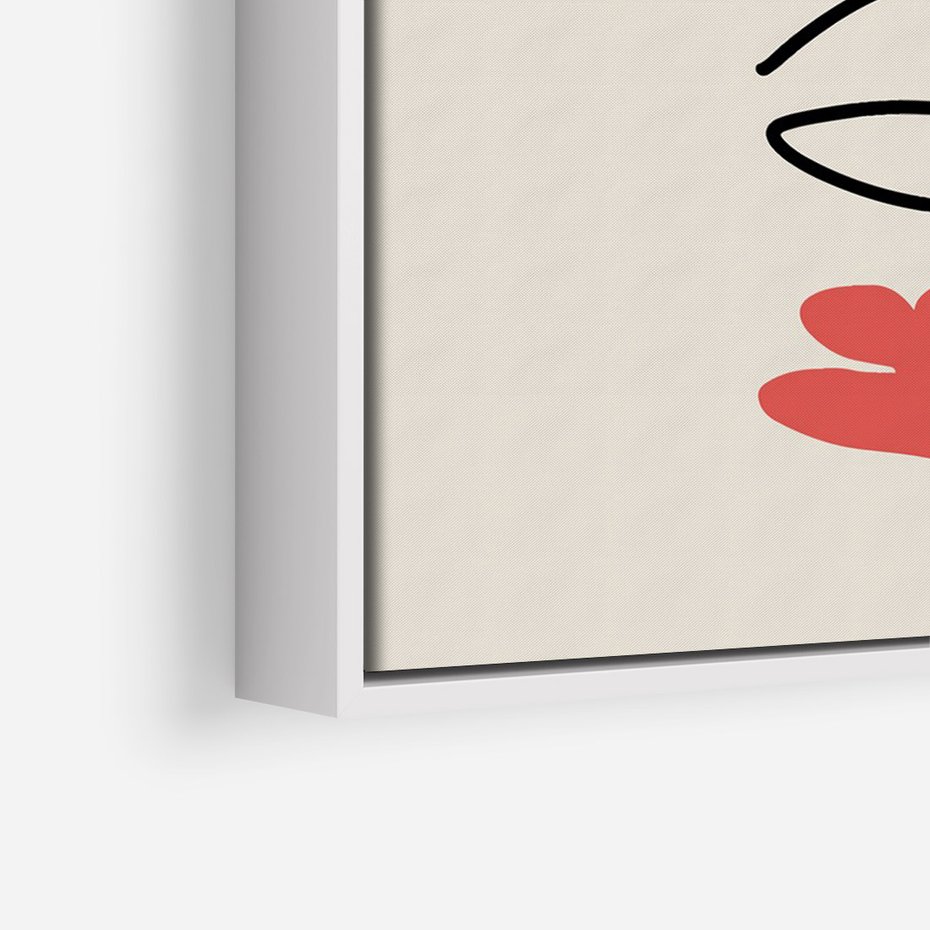 Obraz w ramie 80x120 - Impresje Plam - abstrakcyjny obraz, przypomina twarz - rama biała