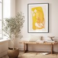 Plakat bez ramy 21x30 - Kolorowe Marzenia - abstrakcyjna żółta plama, akwarela