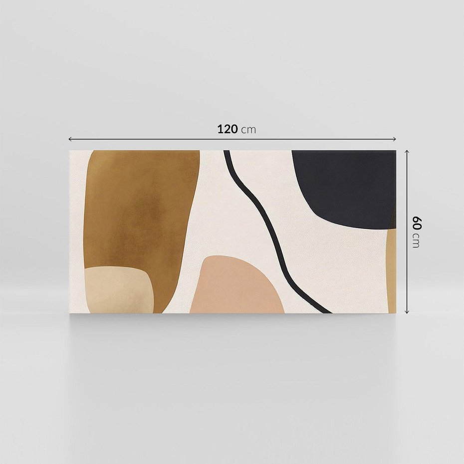 Obraz na płótnie 120x60 - Harmonia chaosu i porządku - abstrakcyjne kształty, kolory beżu i brązu