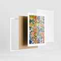 Plakat w ramie 30x40 - Rozkwitające Wzory Abstrakcji - abstrakcyjny obraz, mnogość kolorów - rama biała