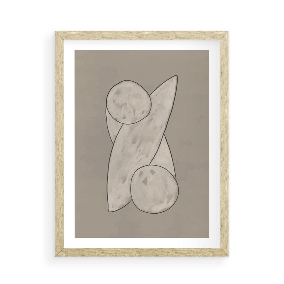 Plakat w ramie 50x70 - Zaklęte Anomalie - nowoczesna geometryczna sztuka, loftowe wnętrze - rama drewno