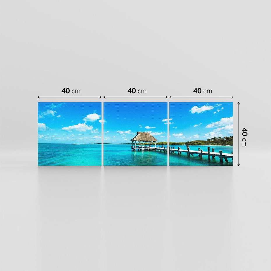 Obraz na płótnie 120x40 - Lazur na Plaży - plaża, lazur