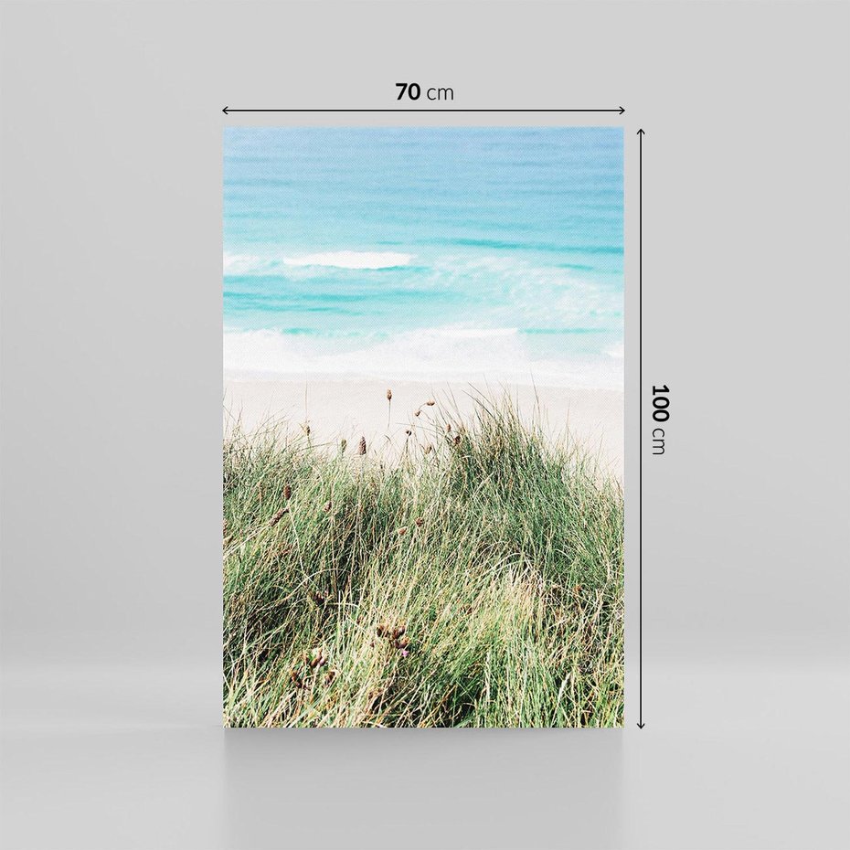 Obraz na płótnie 70x100 - Harmonia Natury - widok z wydm, wydmy porośnięte trawami