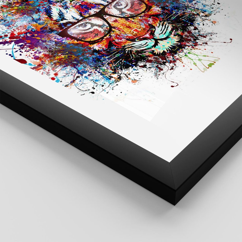 Plakat w ramie 50x70 - Tygrys w graficznej oprawie - tygrys, grafika - rama czarna