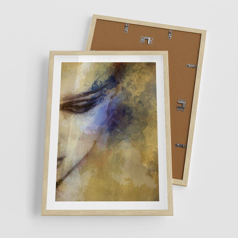 Plakat w ramie 50x70 - Graficzna ekspresja kobiecego portretu - portret, grafika - rama drewno