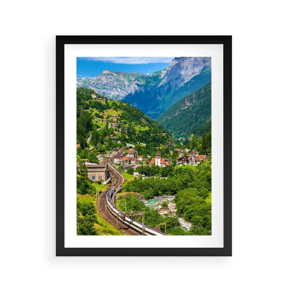 Plakat w ramie 40x50 - Magiczne Horyzonty - pejzaż, perspektywa - rama czarna