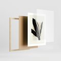 Plakat w ramie 30x40 - Harmonia liści - minimalistyczny obraz, szkic - rama drewno