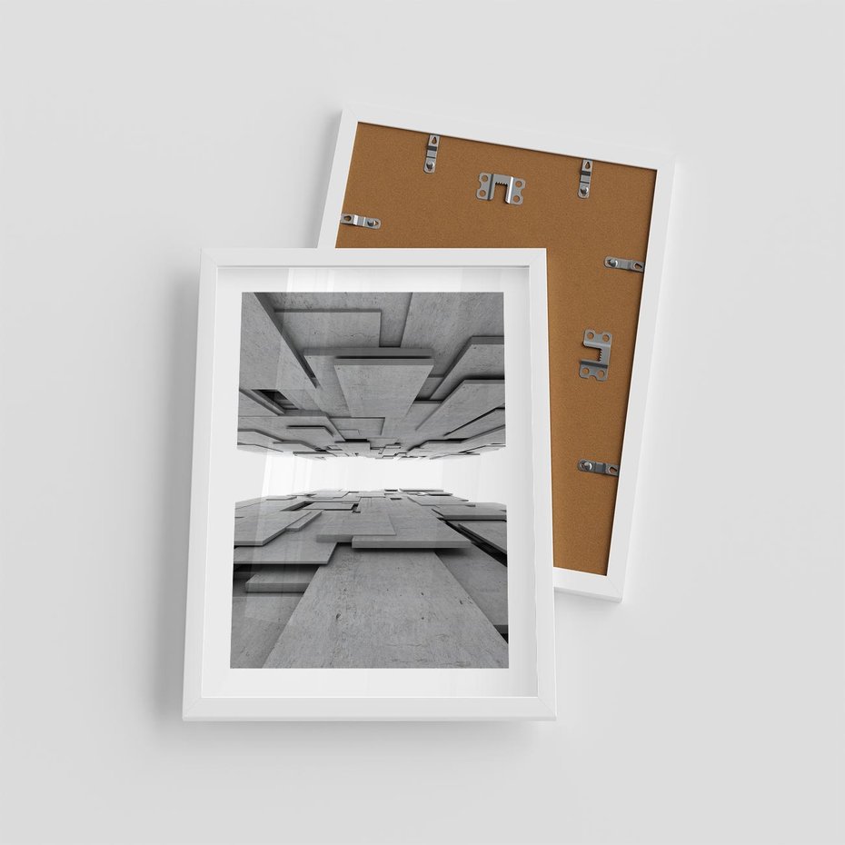 Plakat w ramie 30x40 - Architektura 3D - architektura, 3D - rama biała