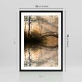Plakat w ramie 50x70 - Romantyczny Mostek - mostek, romantyczny - rama czarna