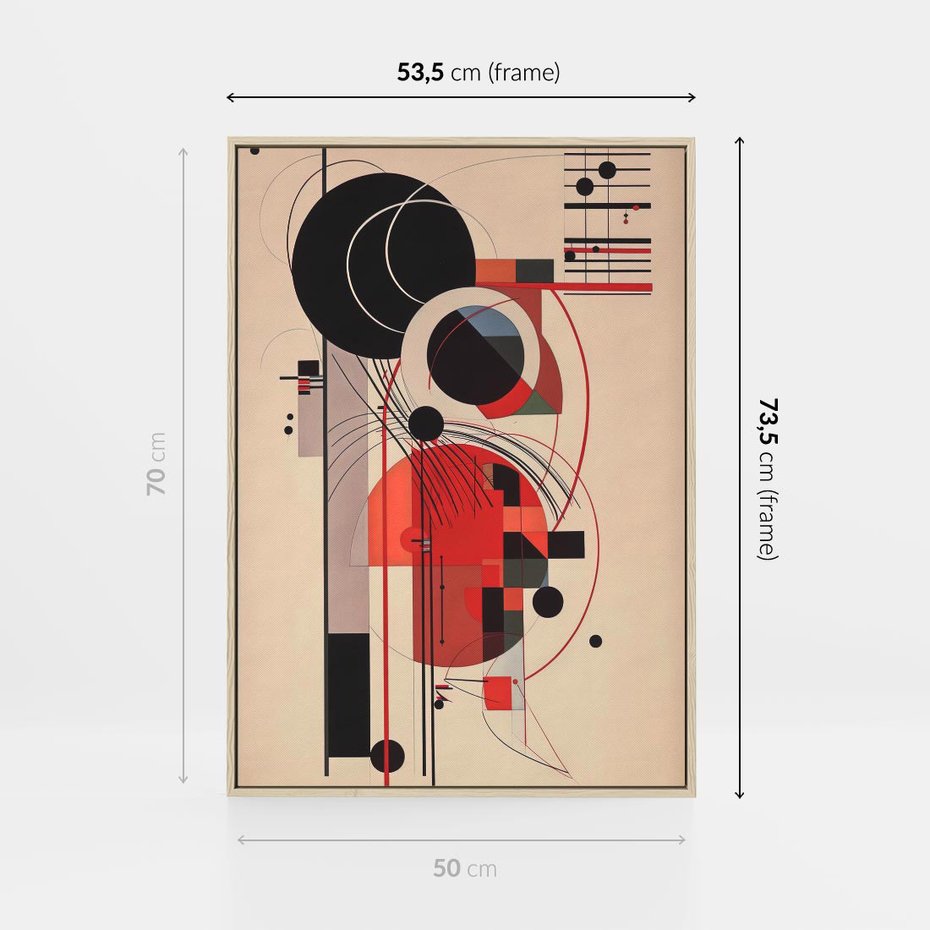 Obraz w ramie 50x70 - Rozbijające Granice Dźwięku - modernistyczny obraz, styl bauhaus - rama drewno