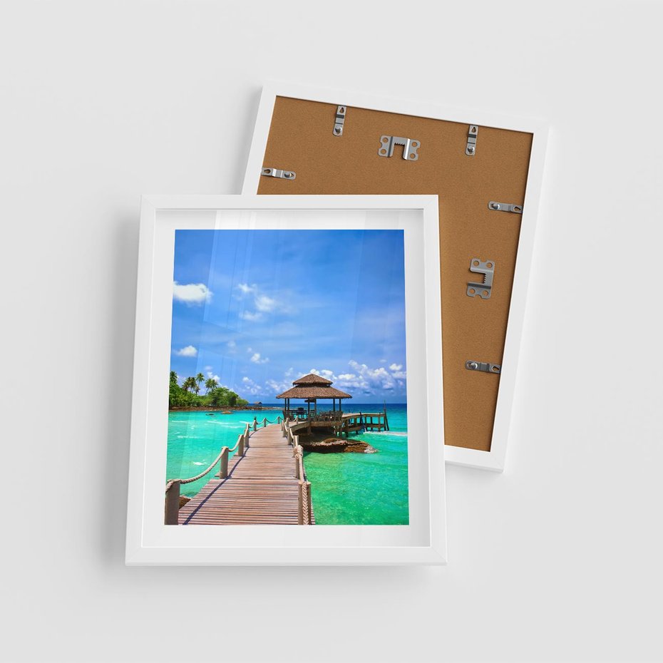 Plakat w ramie 40x50 - Magia tropikalnego oceanu - ocean, tropiki - rama biała