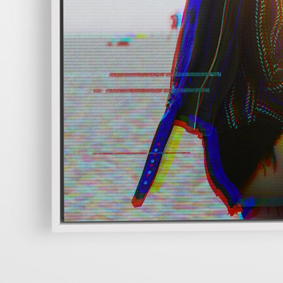 Obraz w ramie 120x80 - Taniec tęsknot - zdjęcie w stylu retro, dodane kolorowe akcenty - rama biała