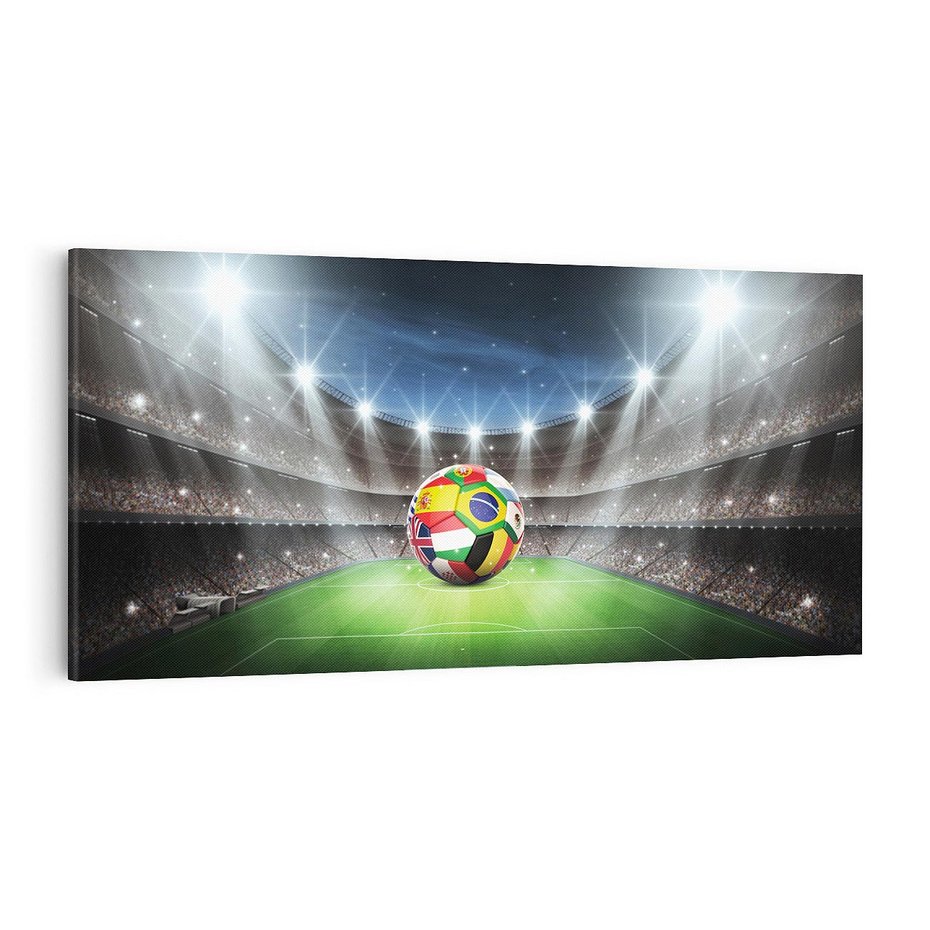 Obraz na płótnie 140x70 - Piłka nożna na stadionie: Pasja sportu - stadion, piłka