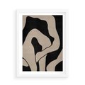 Plakat w ramie 50x70 - Nocne Pochłonięcia - abstrakcyjne linie, mroczny plakat - rama biała