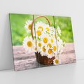 Obraz na płótnie 120x80 - Koszyk pełen kwiatów - koszyk, kwiaty