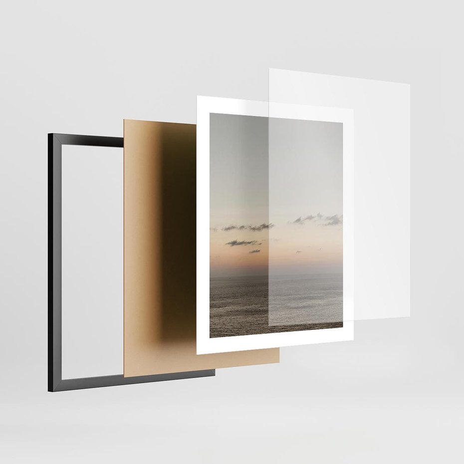 Plakat w ramie 40x50 - Chwila Romantyzmu - morze, niebo - rama czarna