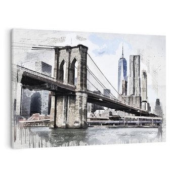 Obraz na płótnie 120x80 - Sztuka mostu w Nowym Jorku - sztuka, most