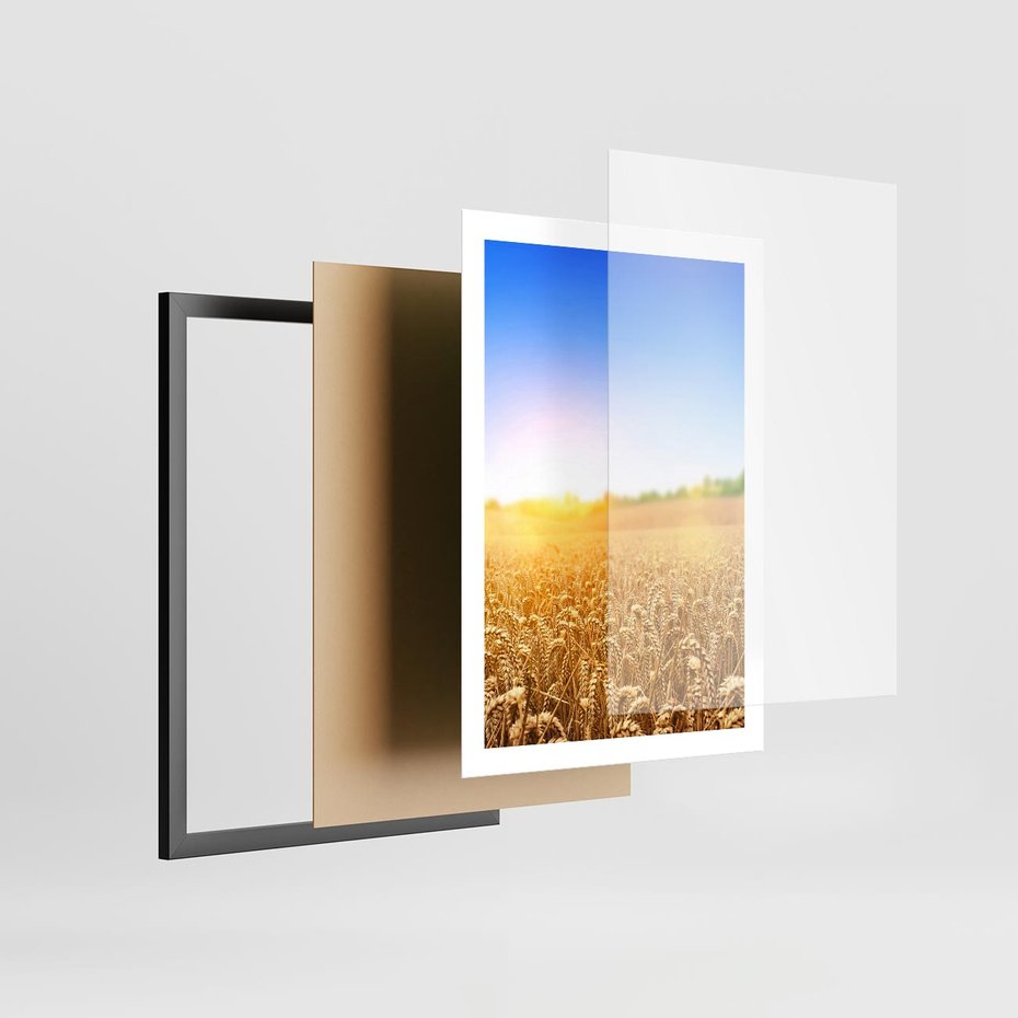 Plakat w ramie 50x70 - Żyzne Pola - pole, pszenicy - rama czarna