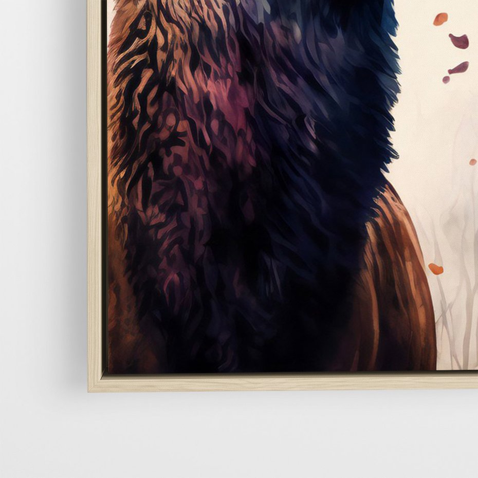 Obraz w ramie 80x120 - Jesienny Monarcha Lasu - grafika komputerowa, na podstawie obrazu - rama drewno