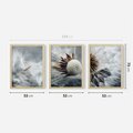 Zestaw obrazy w ramie 50x70 galeria - Dmuchawce, makro, natura, kwiaty - rama drewno