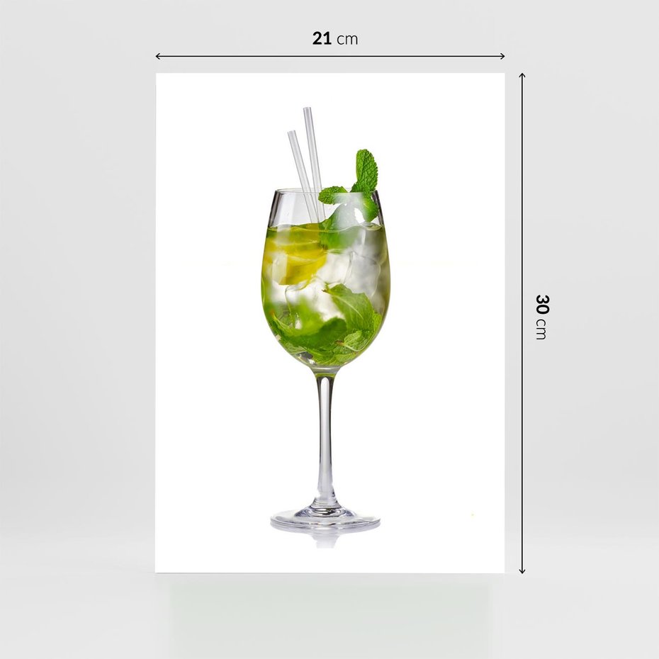 Plakat bez ramy 21x30 - Limonkowy drink w letnim stylu - drink, limonka
