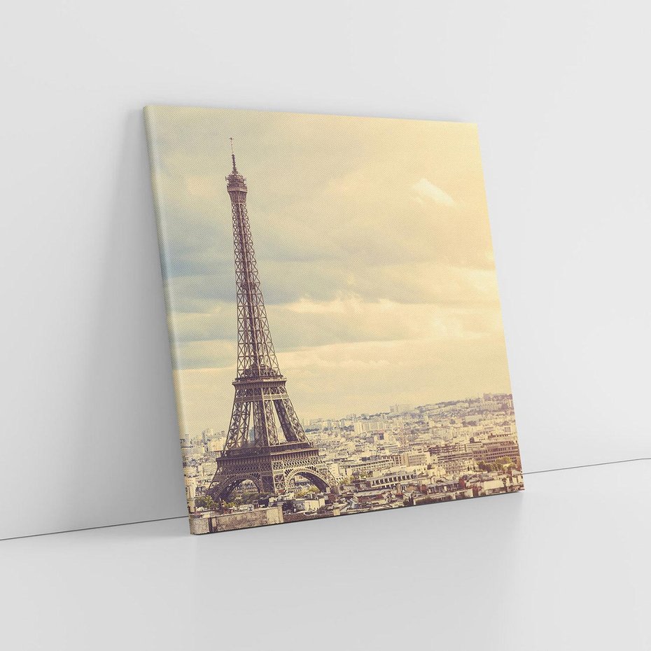 Obraz na płótnie 40x40 - Paryż: Wieża Eiffla w blasku - Wieża, Eiffla