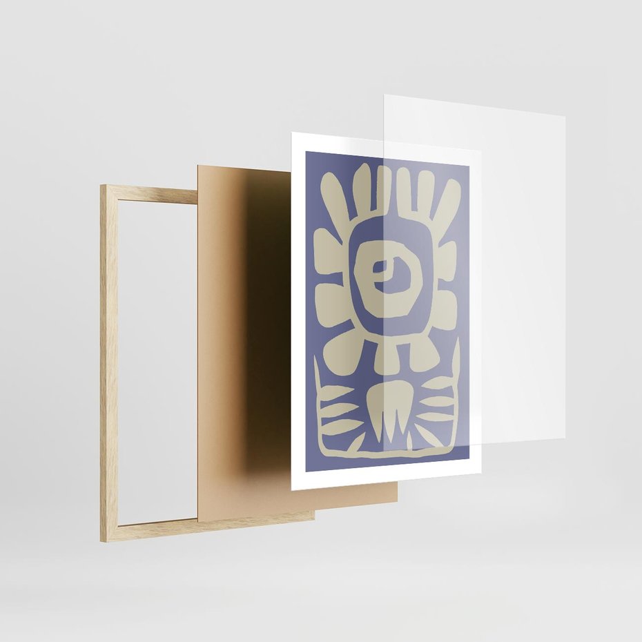 Plakat w ramie 50x70 - Widok Abstrakcyjny - skandynawski styl, plakat - rama drewno