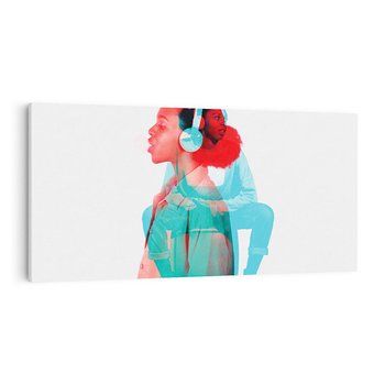 Obraz na płótnie 100x50 - Rytmy Wspomnień - kolaż zdjęć, kobieta