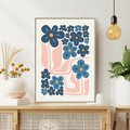 Obraz w ramie 50x70 - Niebieskie Refleksje - niebieskie kwiaty, niezapominajki - rama drewno