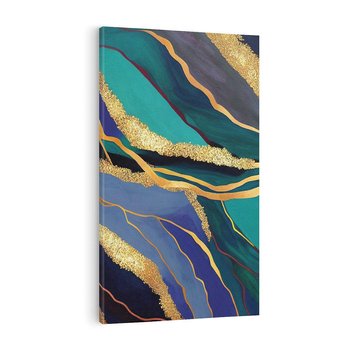 Obraz na płótnie 70x100 - Sztorm malarskich emocji - marmur, abstrakcyjna grafika