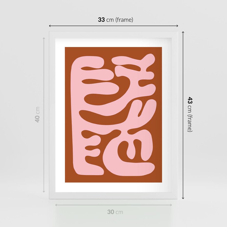 Plakat w ramie 30x40 - Migotliwe Boho Marzenia - abstrakcyjny obraz, plakat - rama biała