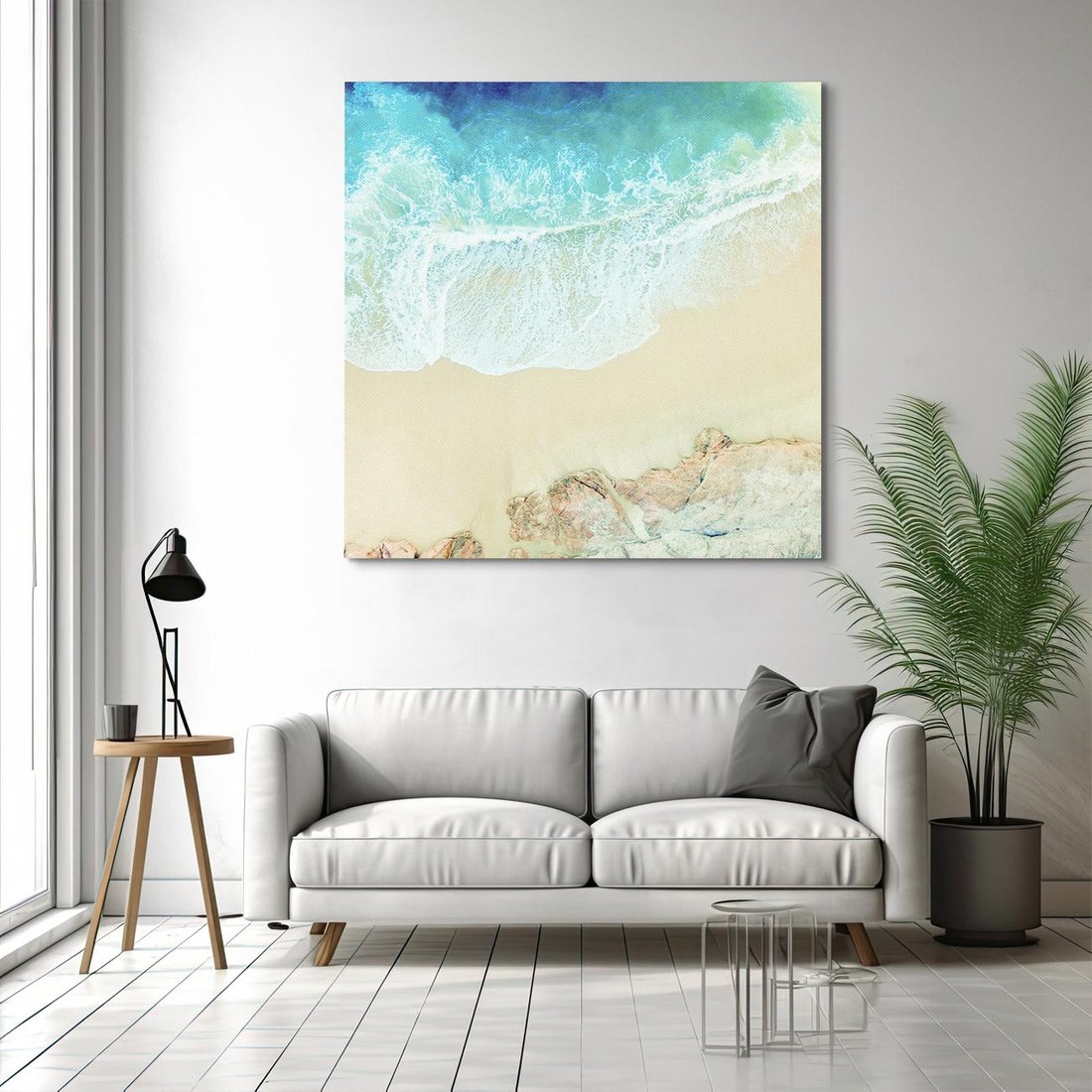 Obraz na płótnie 50x50 - Turkusowe Skrzydła - morze, plaża