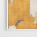 Obraz w ramie 50x50 - Złote Maźnięcia Pędzla - złota abstrakcja, plamy - rama biała