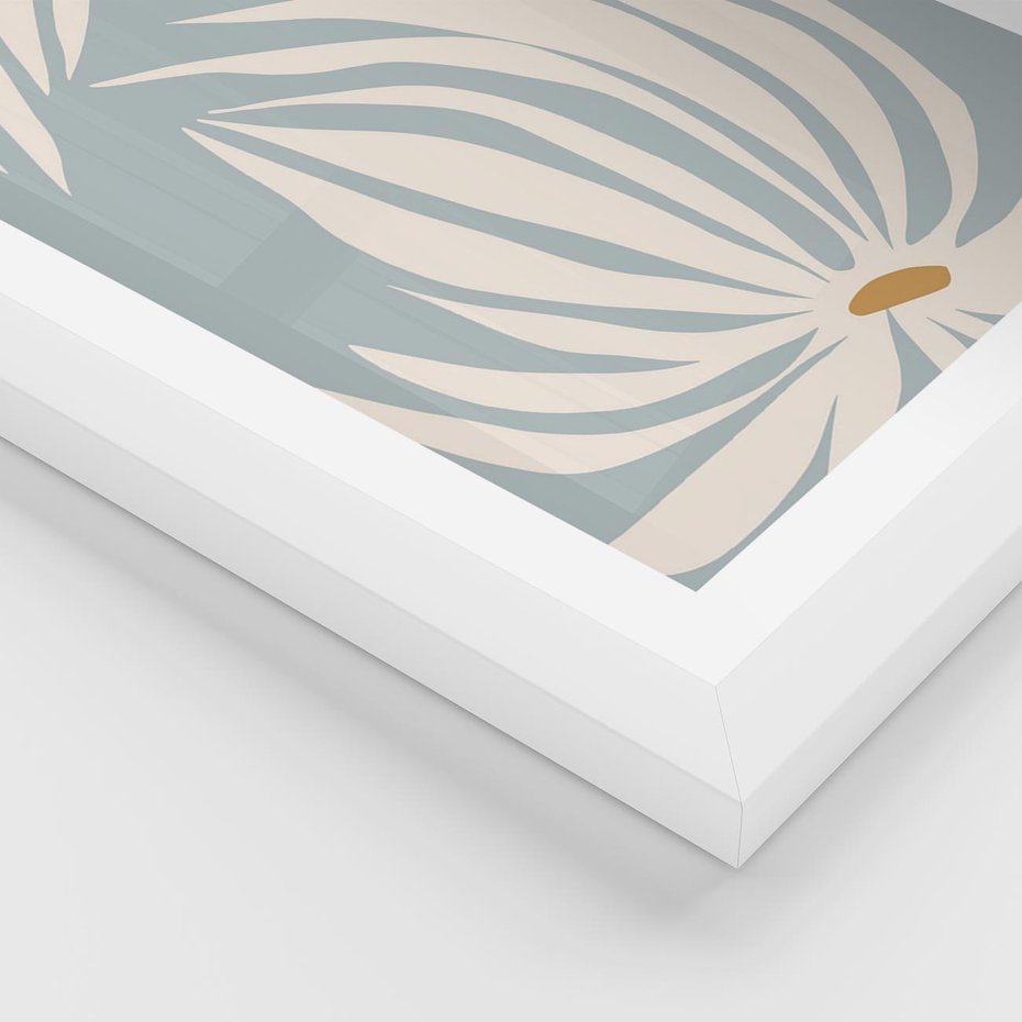 Plakat w ramie 30x40 - Kwiatowe Kształty - kwiaty, nowoczesne i minimalistyczne - rama biała