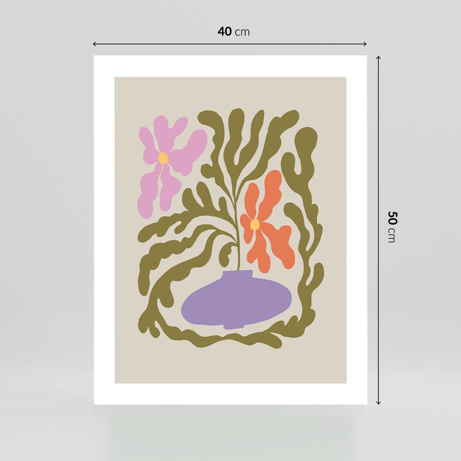 Plakat bez ramy 40x50 - Kolorowe Echa - kwiaty, abstrakcja