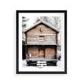 Plakat w ramie 40x50 - Śnieżny Ustronny Raj - domek w górach, śnieg - rama czarna
