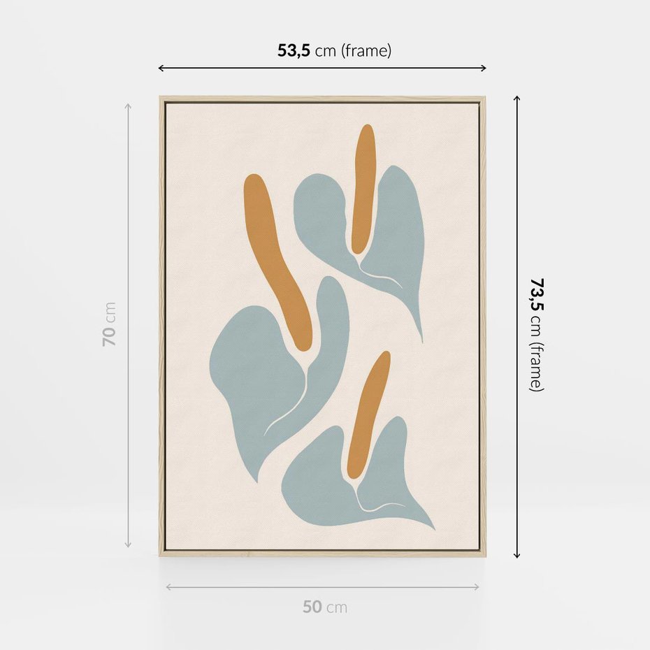 Obraz w ramie 50x70 - Kwiaty Pasteli - kwiaty, nowoczesne i minimalistyczne - rama drewno