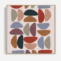 Obraz w ramie 80x80 - Kolorowe Echo Boho - abstrakcyjny obraz, geometryczna kompozycja - rama drewno