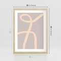Plakat w ramie 30x40 - Beżowe Boho Zaplątanie - minimalistyczny obraz, nowoczesny - rama drewno